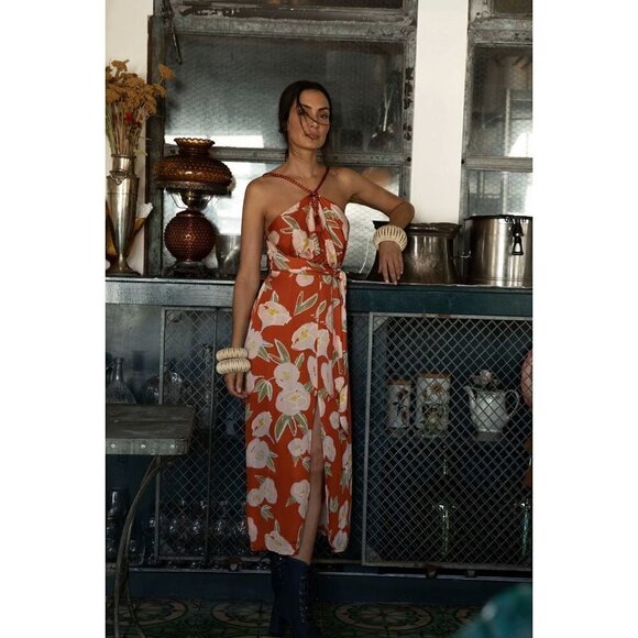 Carolina K Luz Dress Orange Womens Size Medium - Picture 14 of 14